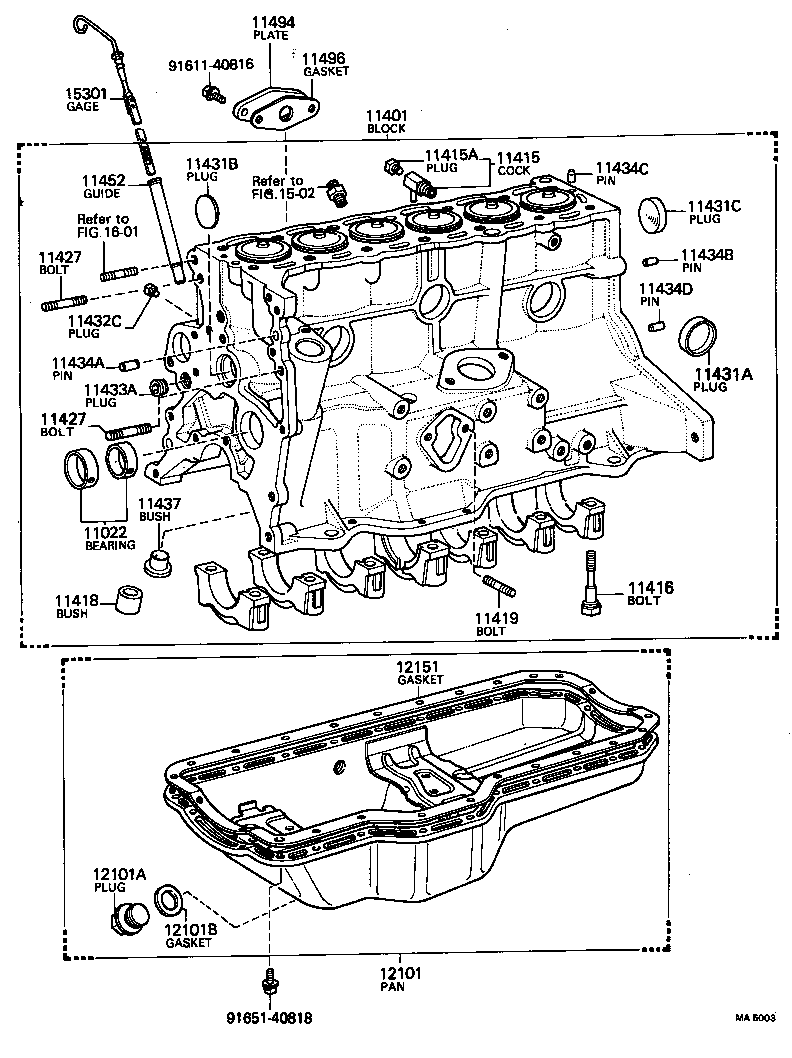 11401-49505 BLOCK SUB-ASSY, CYLINDER product image