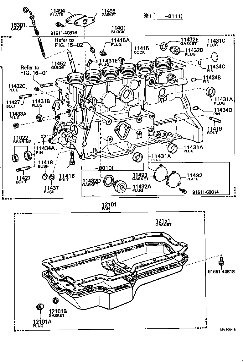 11401-49505 BLOCK SUB-ASSY, CYLINDER product image