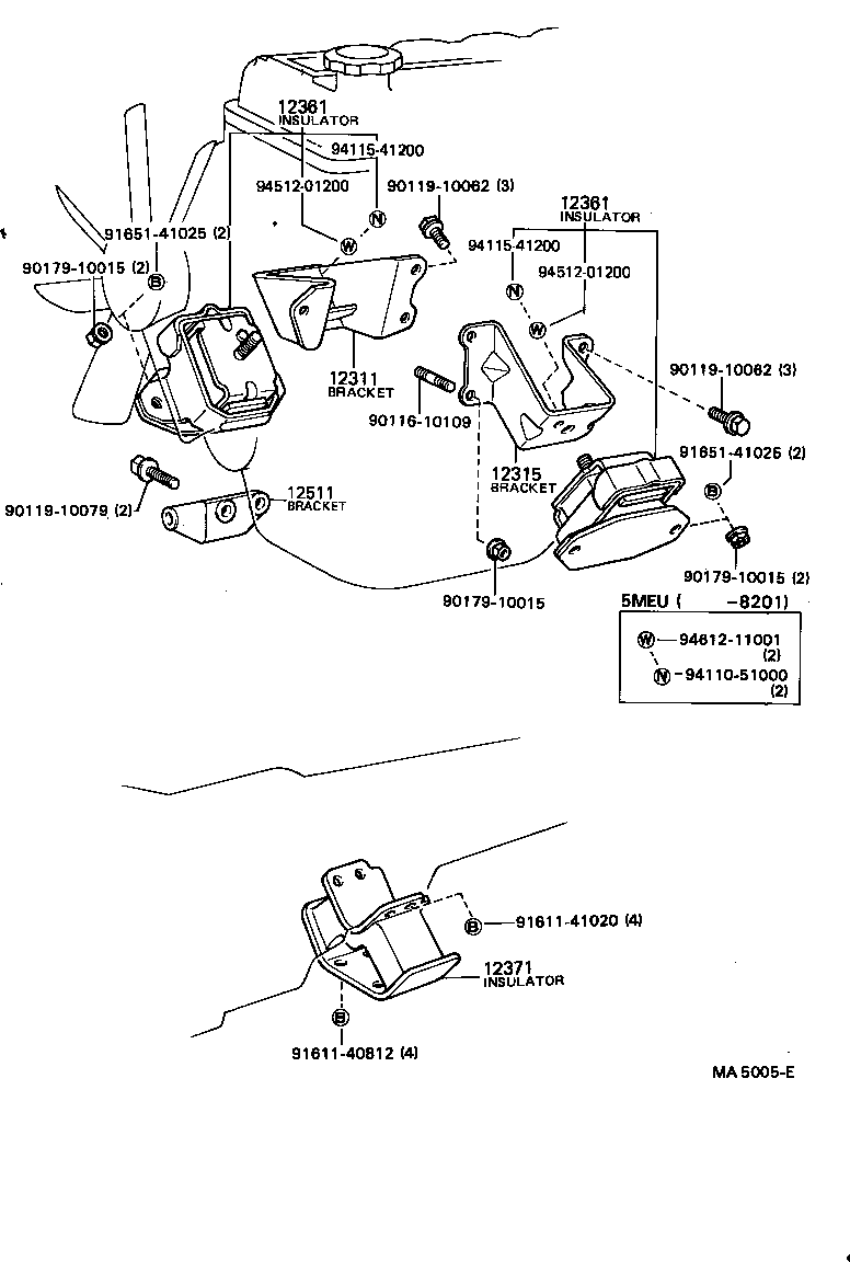 12311-72010 BRACKET, ENGINE MOUNTING, FRONT NO.1 RH product image