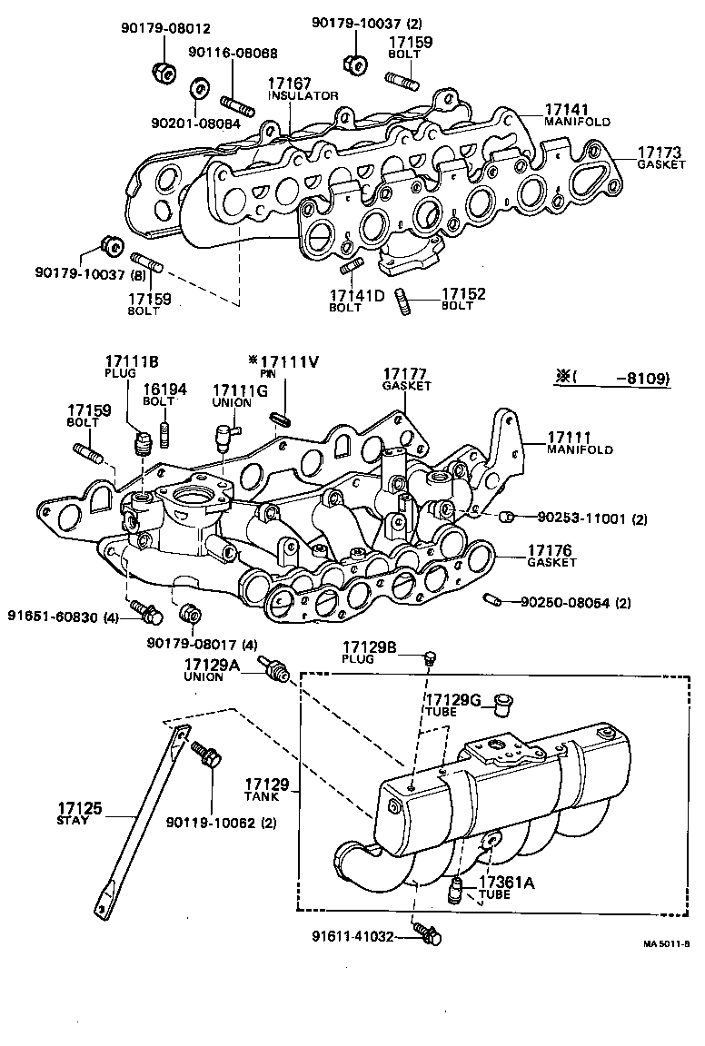 15407-54010 PIPE SUB-ASSY, TURBO OIL INLET product image