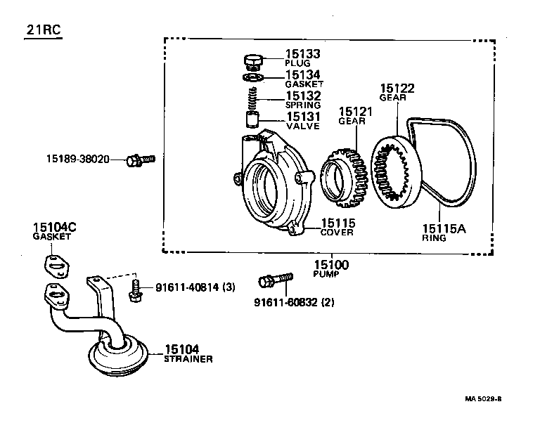 15012-31040 COVER, OIL PUMP product image