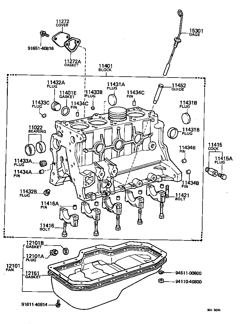 11401-49505 BLOCK SUB-ASSY, CYLINDER product image
