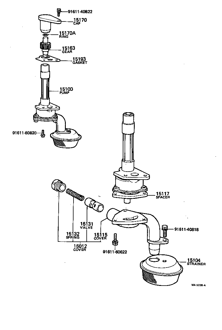 15115-36011 COVER, OIL PUMP product image