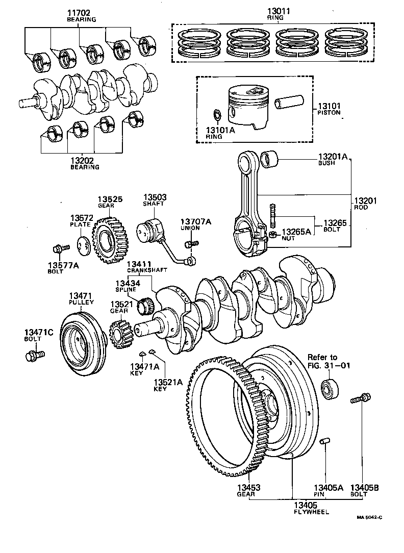 88358-36040 PULLEY, CRANKSHAFT, NO.2 product image