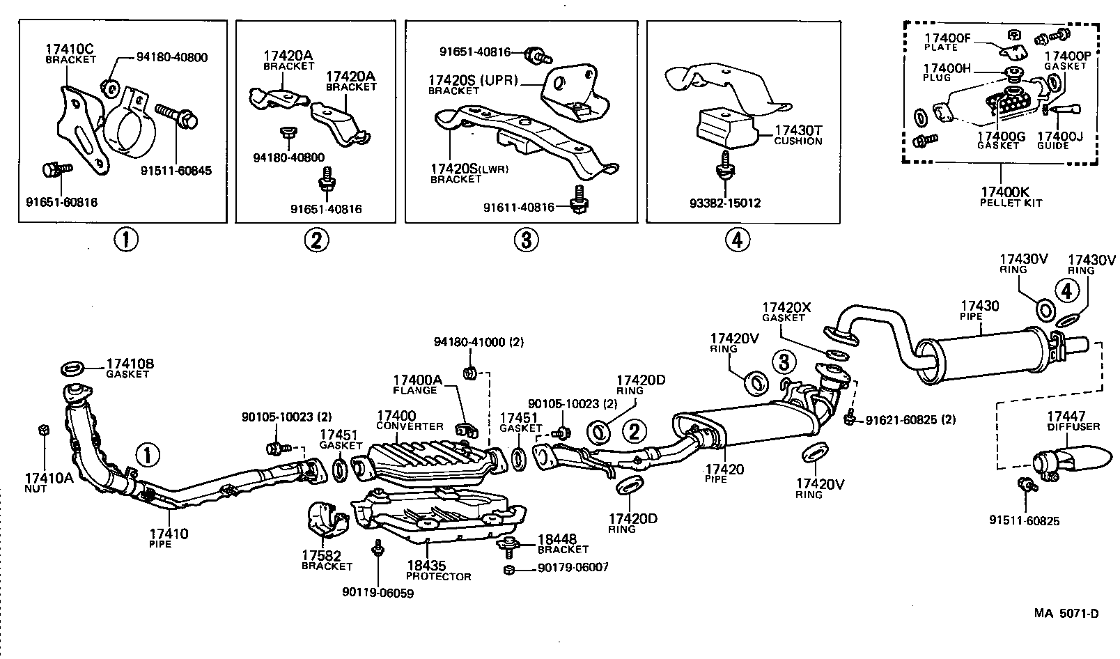 17430-41250 PIPE ASSY, EXHAUST, TAIL product image