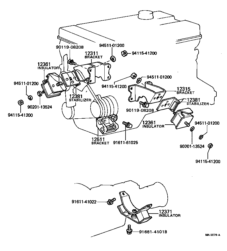 12301-13020 BRACKET, ENGINE MOUNTING, FRONT NO.1 RH product image