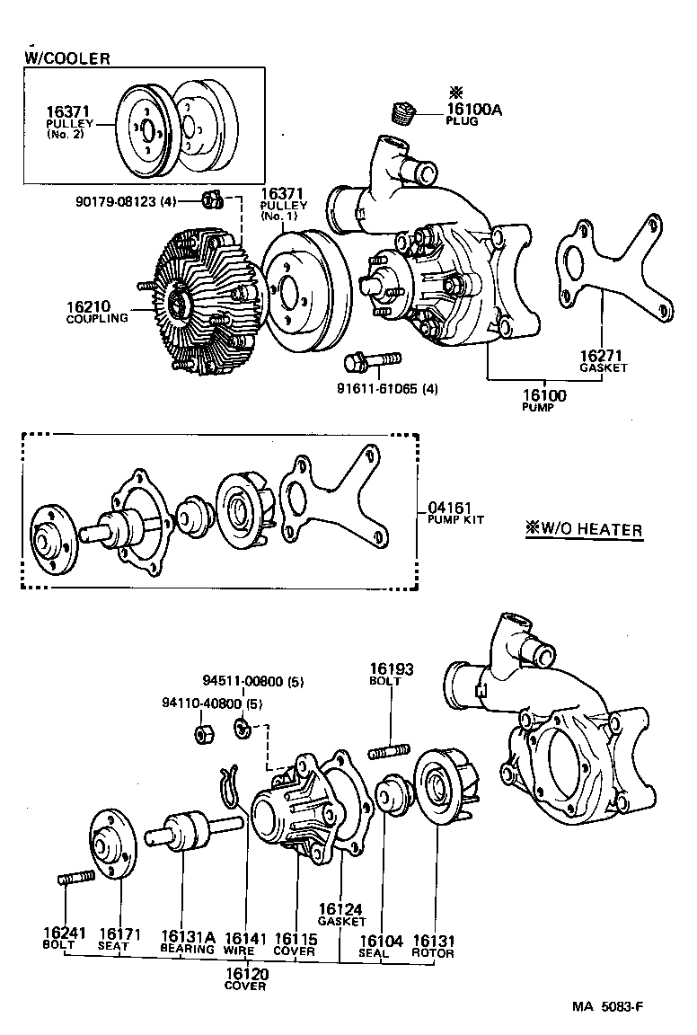 16100-69105 PUMP ASSY, ENGINE WATER product image
