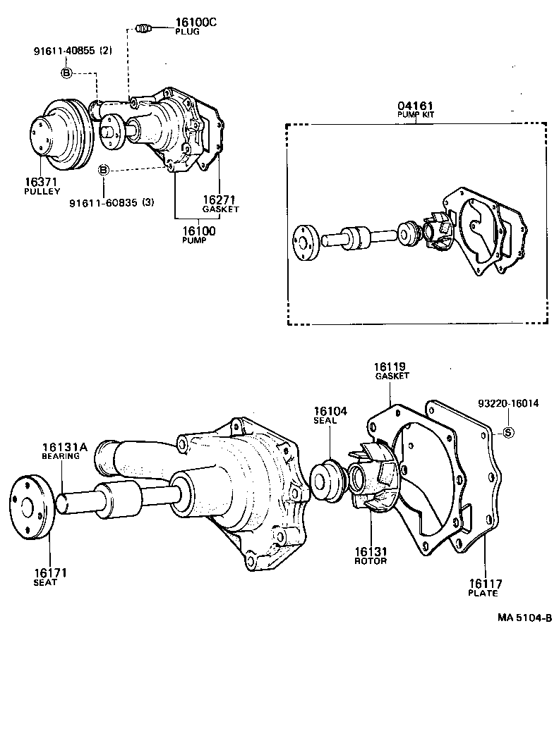 16100-79037 PUMP ASSY, ENGINE WATER product image