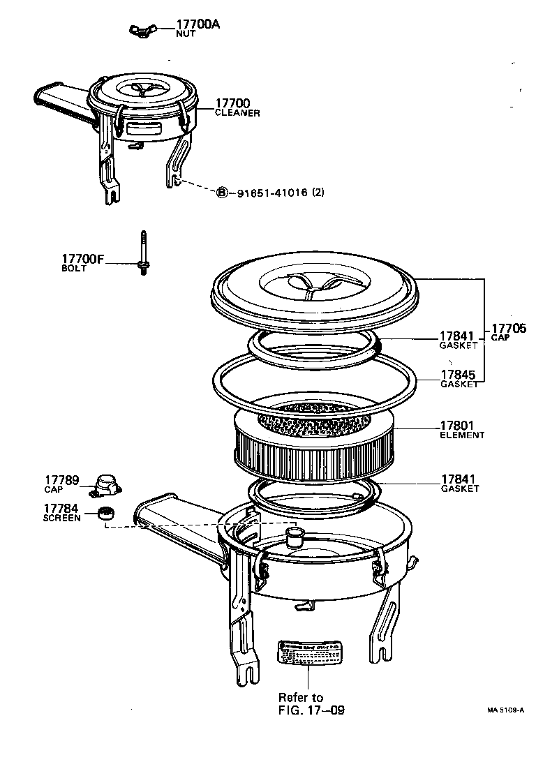17700-64020 CLEANER ASSY, AIR product image