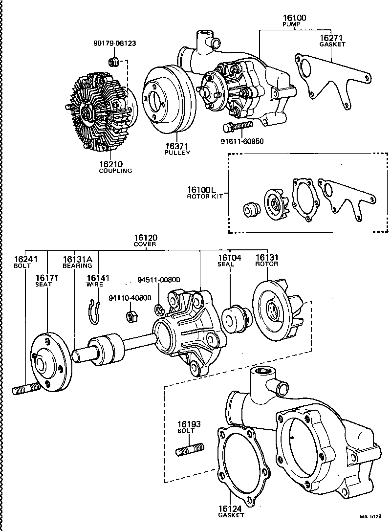 16104-51010 SEAL SET, WATER PUMP product image