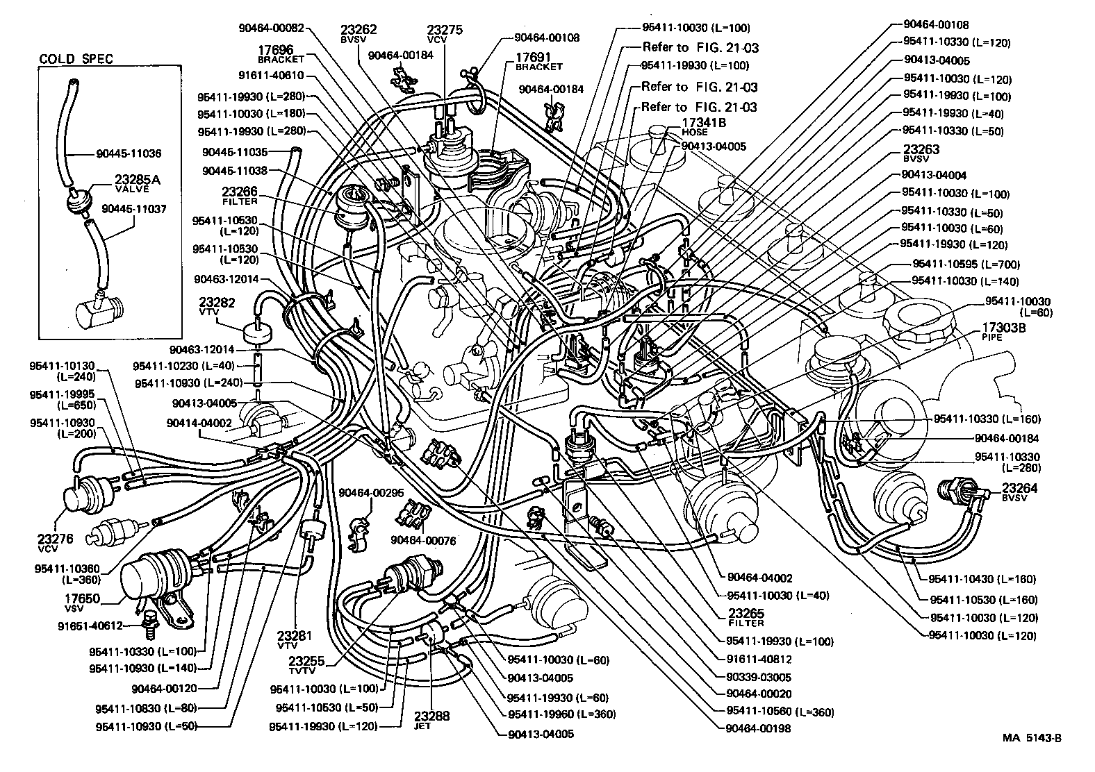 17303-18010 PIPE SUB-ASSY, AIR, NO.1 product image