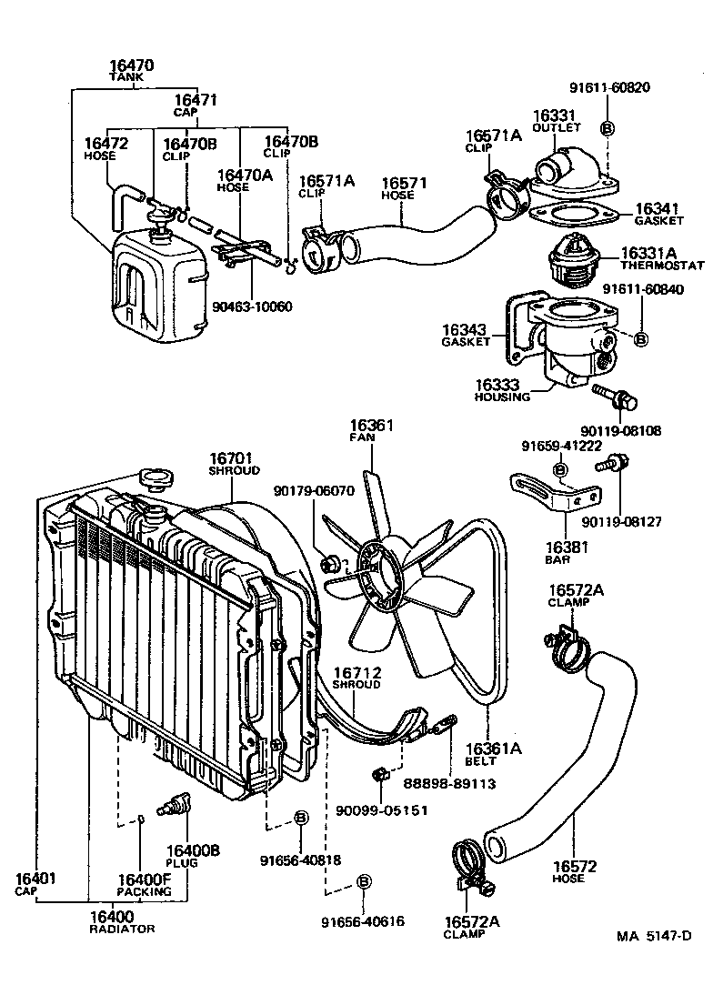 Toyota 16343-54011 GASKET, WATER OUTLET HOUSING