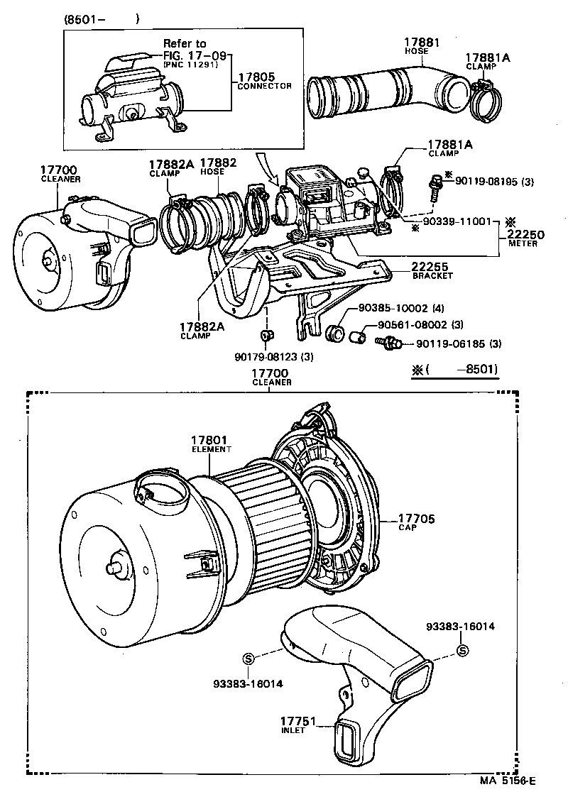 17705-41180 CAP SUB-ASSY, AIR CLEANER product image