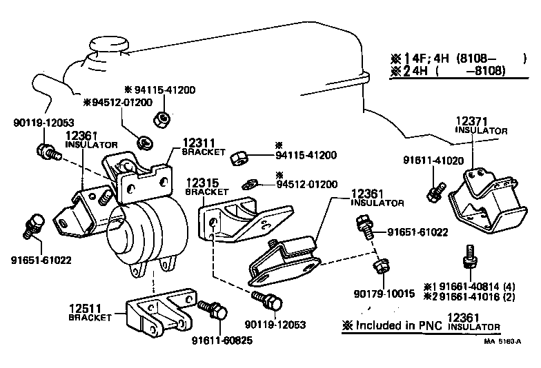 12361-44040 INSULATOR, ENGINE MOUNTING, FRONT product image