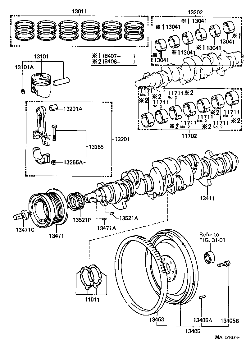 13477-38010 PULLEY, CRANKSHAFT, NO.2 product image