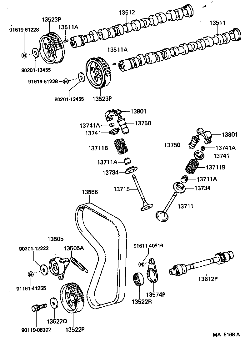 13503-70040 IDLER SUB-ASSY, TIMING BELT, NO.2 product image