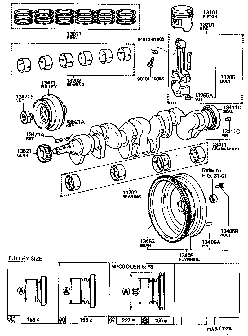 Toyota 13041-58010-01 BEARING, CONNECTING ROD