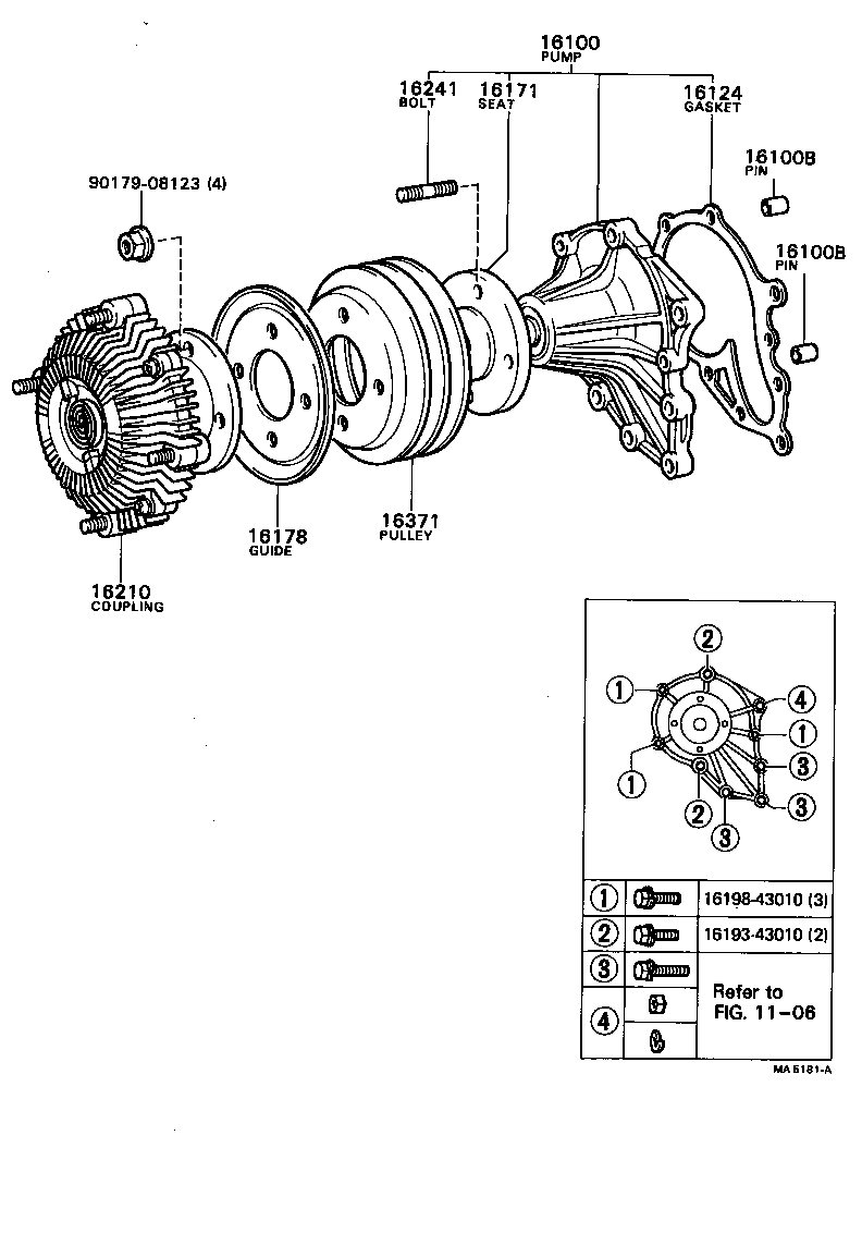 16100-49555 PUMP ASSY, ENGINE WATER product image