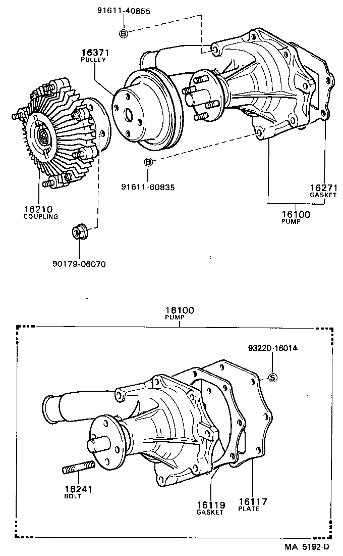 16100-59136 PUMP ASSY, ENGINE WATER product image