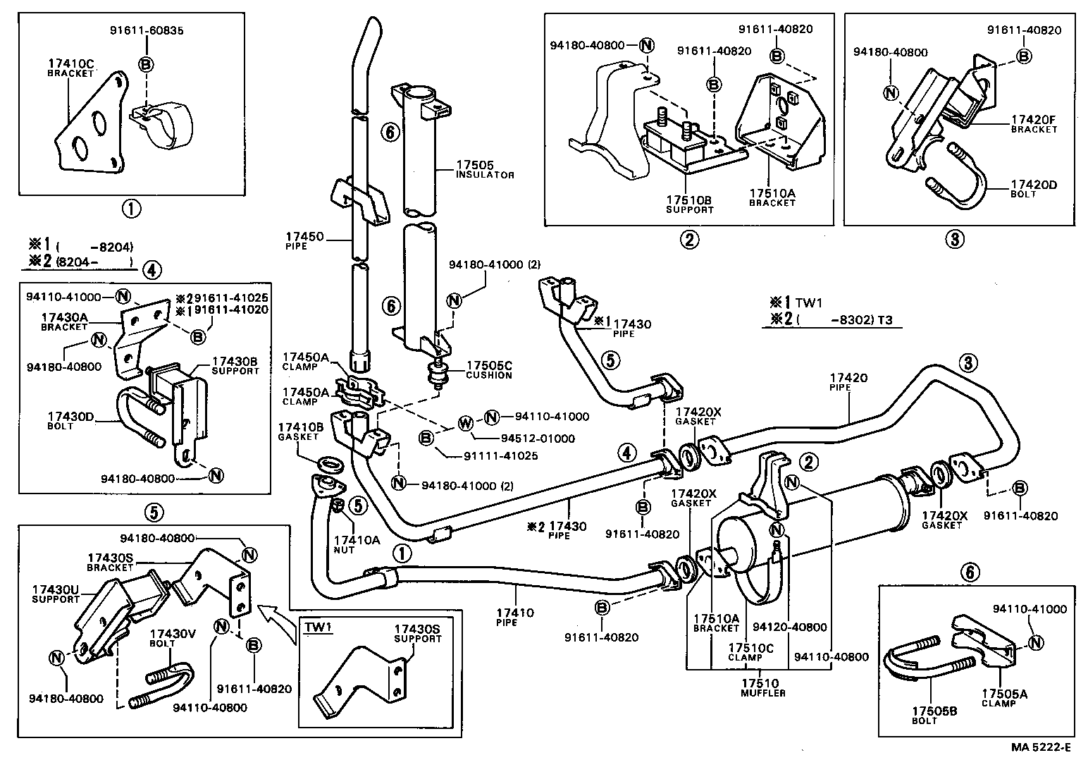 17430-56100 PIPE ASSY, EXHAUST, TAIL product image