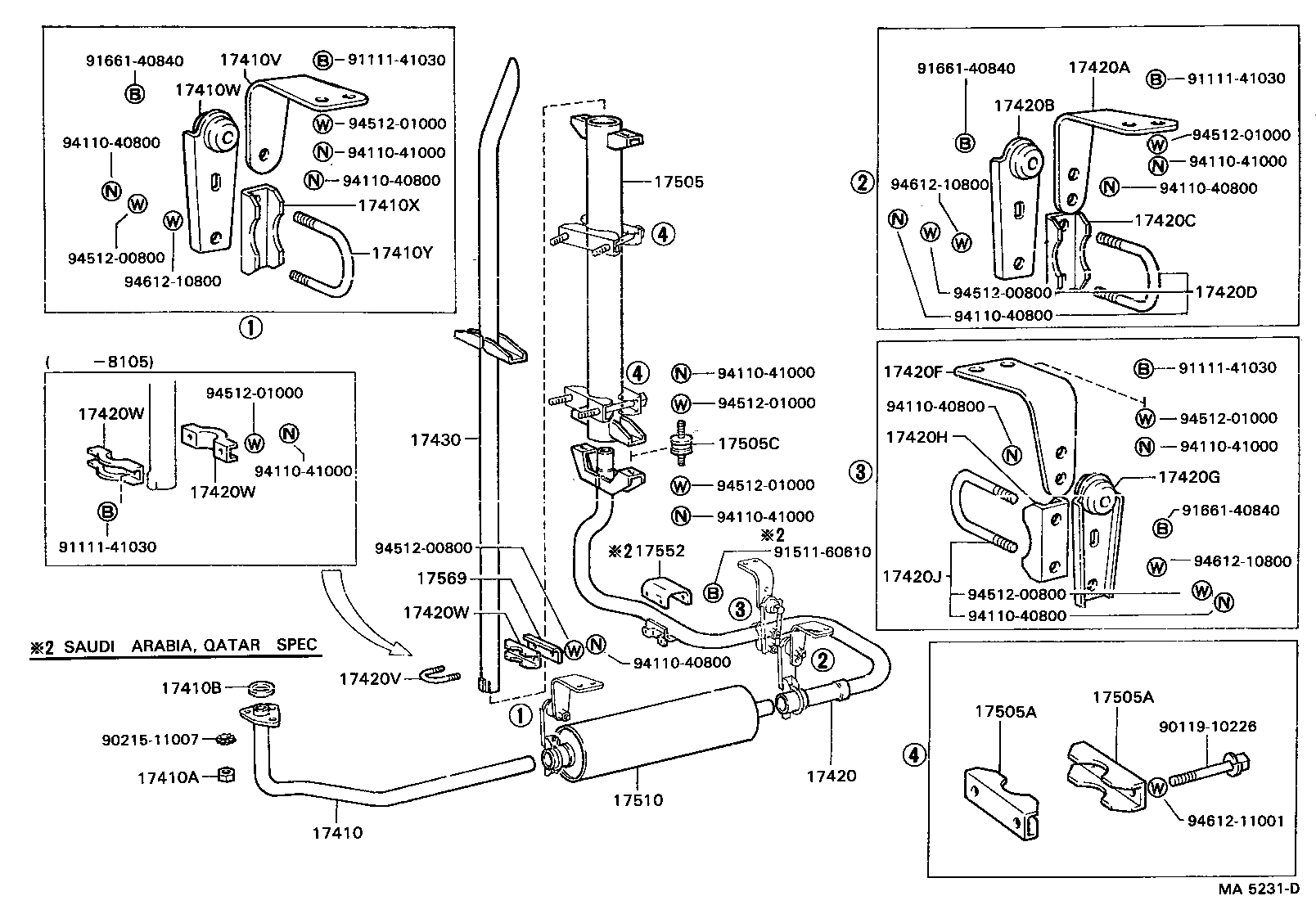 90117-08060 BOLT OR RING, EXHAUST PIPE FRONT (FOR FRONT) product image