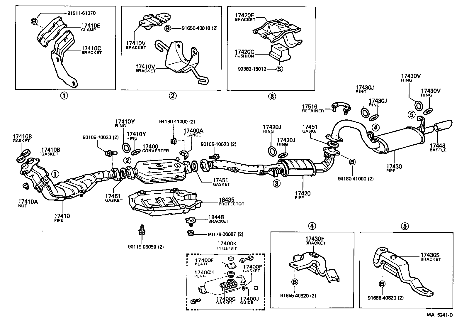 17410-70020 PIPE ASSY, EXHAUST, FRONT product image