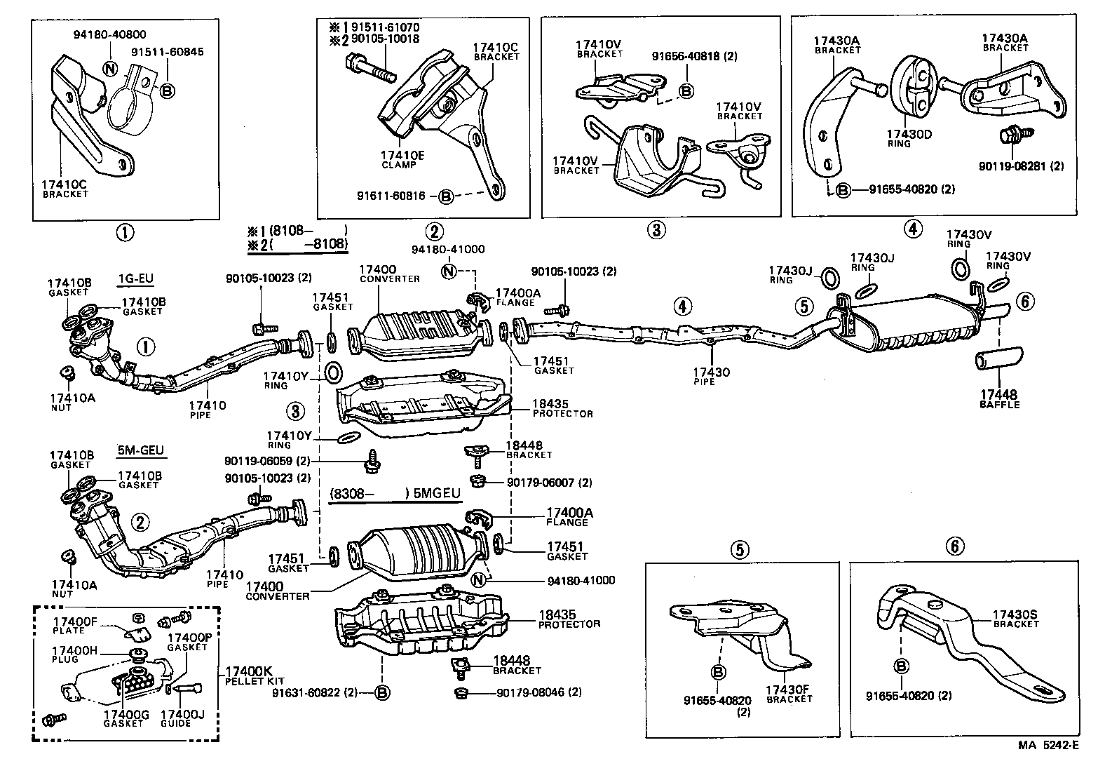 17410-70020 PIPE ASSY, EXHAUST, FRONT product image