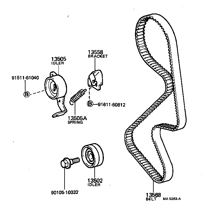 13503-63010 IDLER SUB-ASSY, TIMING BELT, NO.2 product image