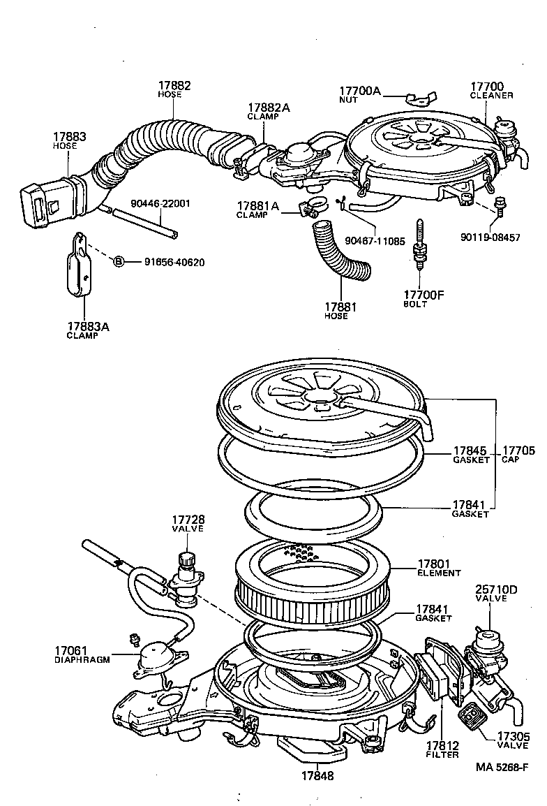 17705-41180 CAP SUB-ASSY, AIR CLEANER product image