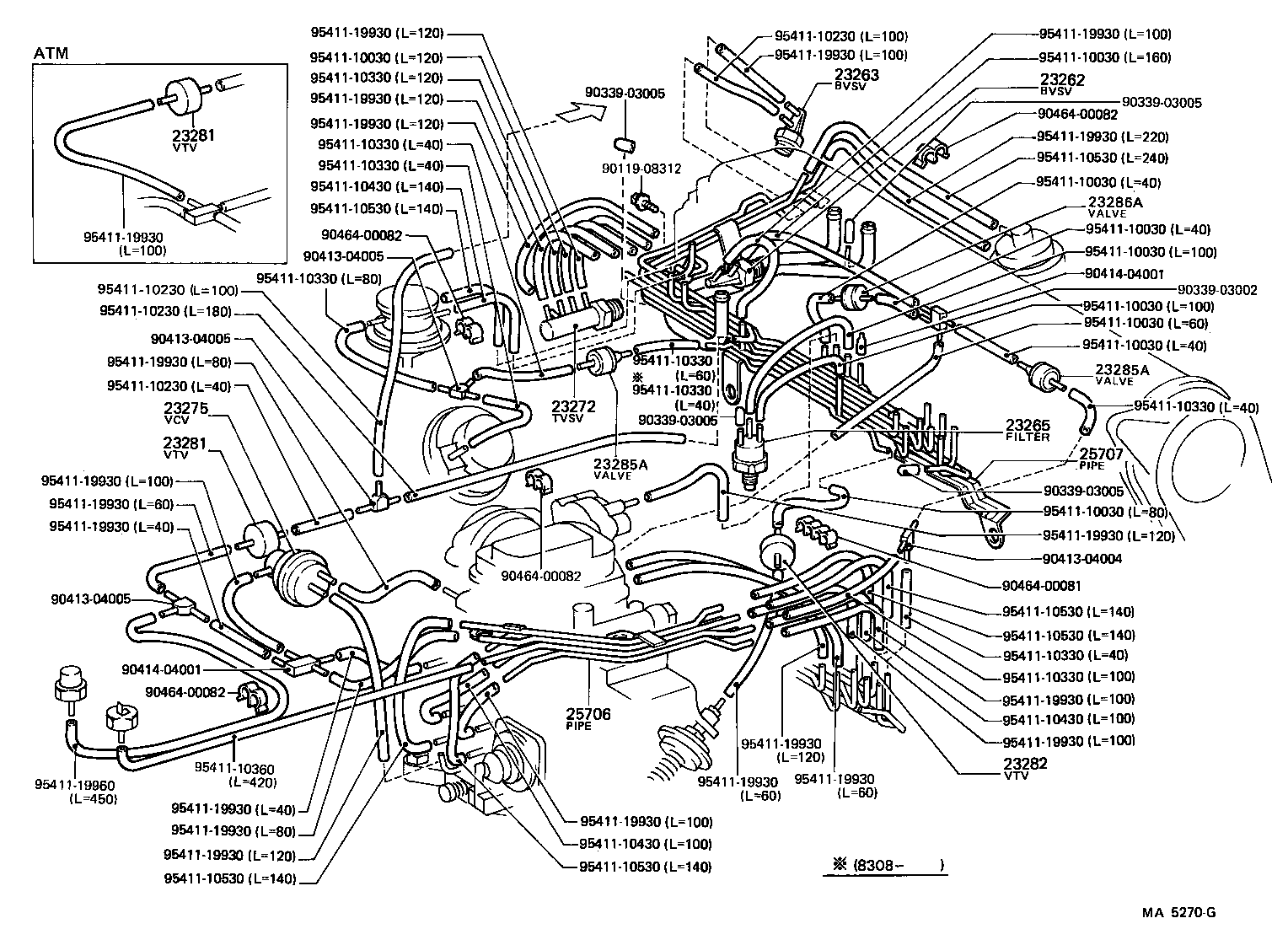90445-10010 HOSE, NO.1(FOR IDLE-UP) product image