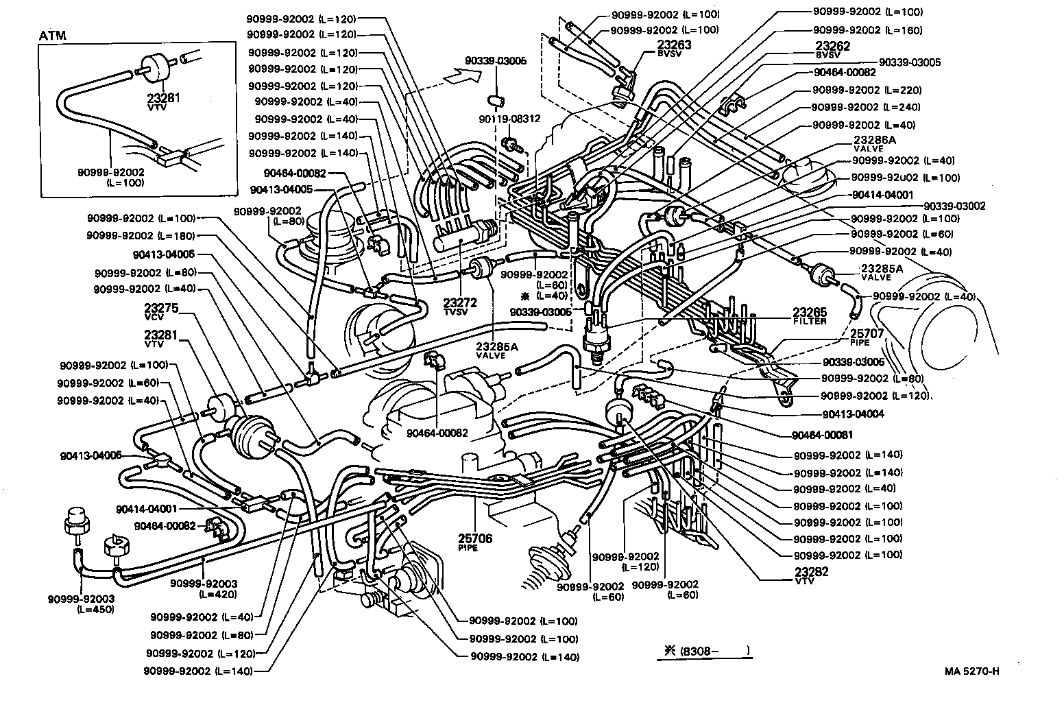 17303-73071 PIPE SUB-ASSY, AIR, NO.1 product image