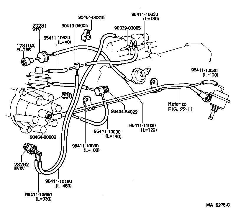 90445-10010 HOSE, NO.1(FOR IDLE-UP) product image