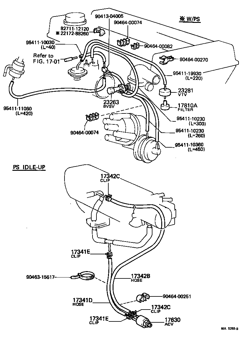 90445-10010 HOSE, NO.1(FOR IDLE-UP) product image