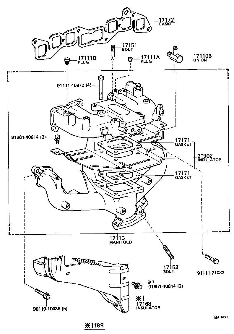 17101-54010 MANIFOLD, INTAKE product image