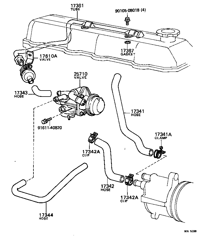 17343-32010 HOSE, NO.3(FOR AIR INJECTION SYSTEM) product image