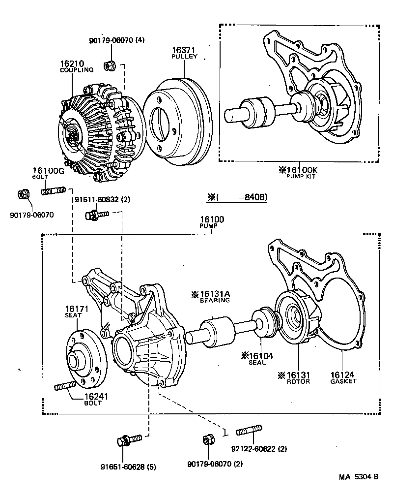 16100-39315 PUMP ASSY, ENGINE WATER product image