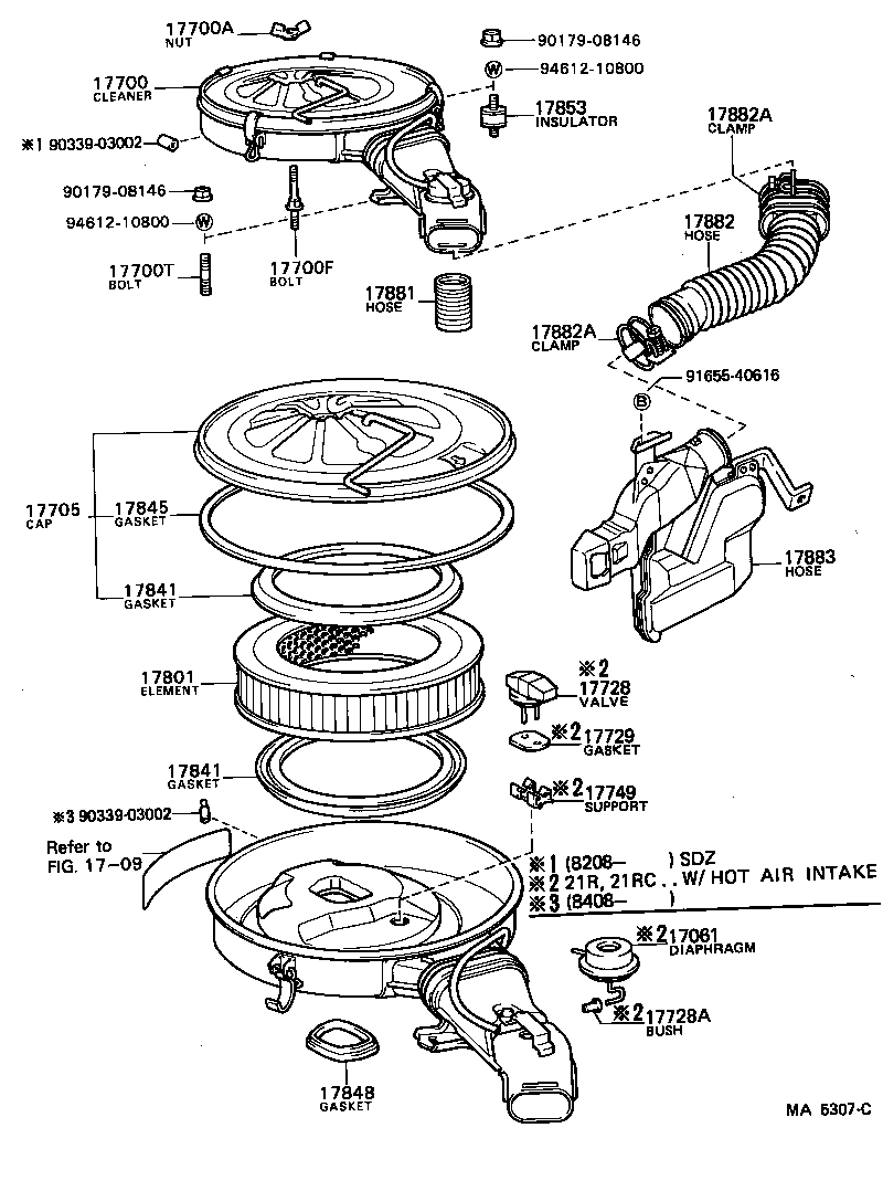 17705-74020 CAP SUB-ASSY, AIR CLEANER product image