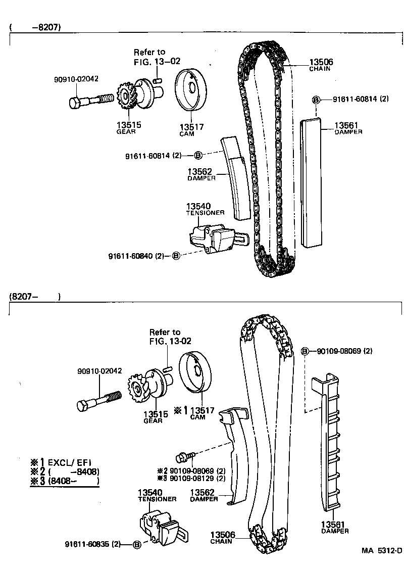Toyota 13506-35030 CHAIN SUB-ASSY