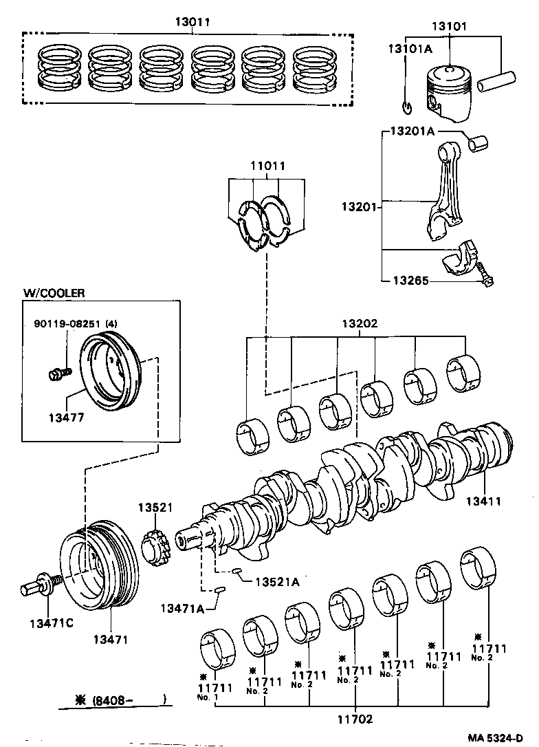 11704-70011 BEARING SET, CRANKSHAFT product image