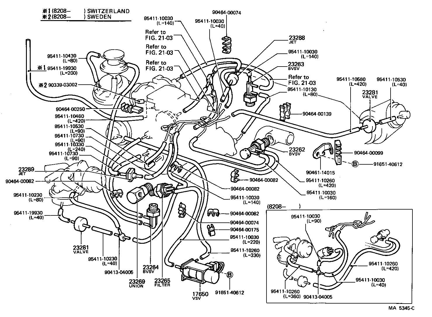17303-43050 PIPE SUB-ASSY, AIR, NO.1 product image