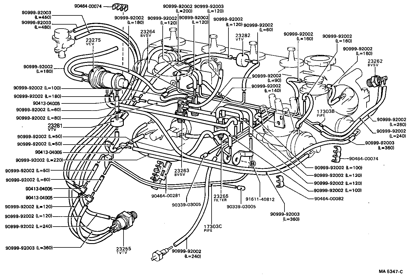 17303-73071 PIPE SUB-ASSY, AIR, NO.1 product image