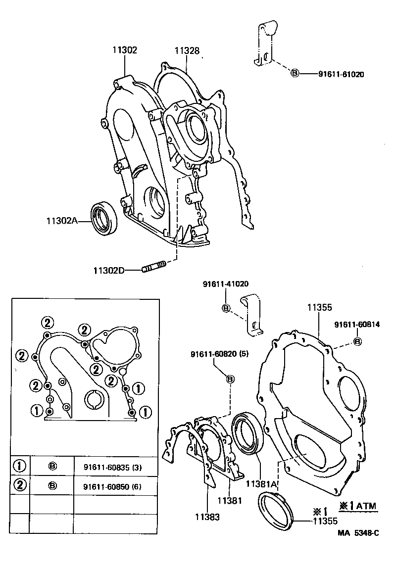 90116-08208 BOLT, STUD(FOR ENGINE REAR OIL SEAL RETAINER) product image