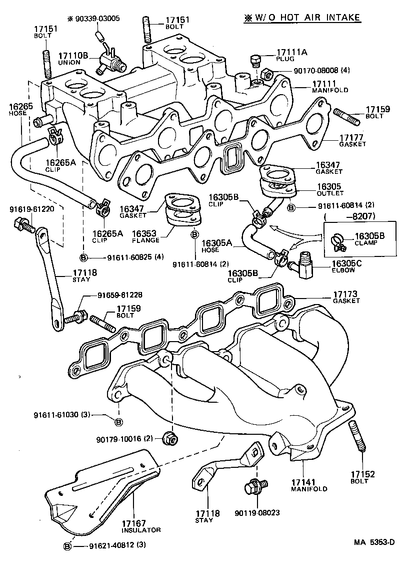 17111-74030 MANIFOLD, INTAKE product image