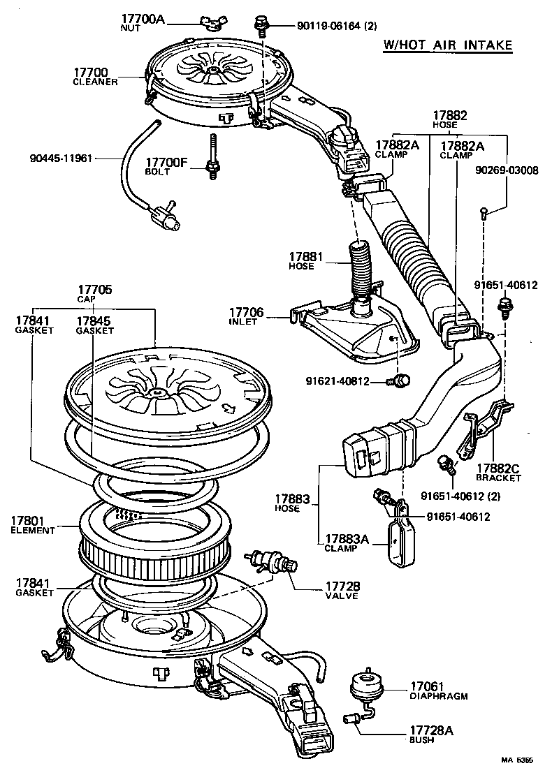 17705-74020 CAP SUB-ASSY, AIR CLEANER product image