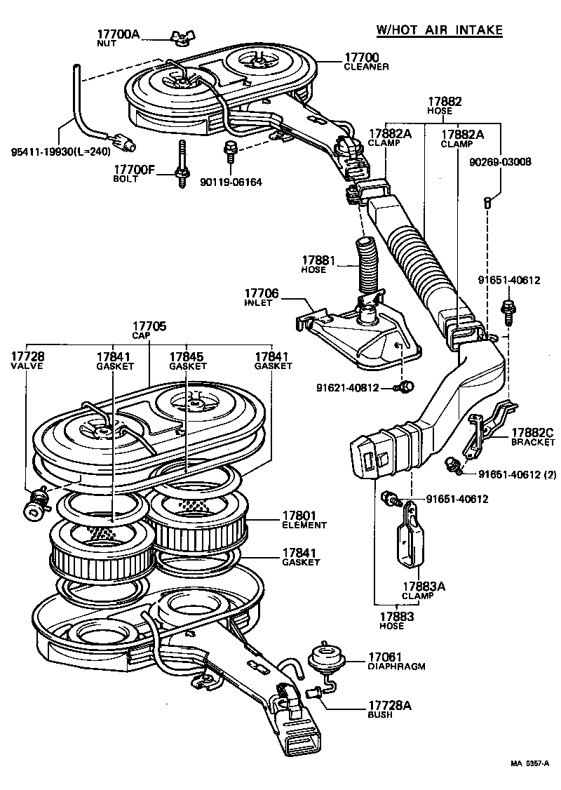 17705-74020 CAP SUB-ASSY, AIR CLEANER product image