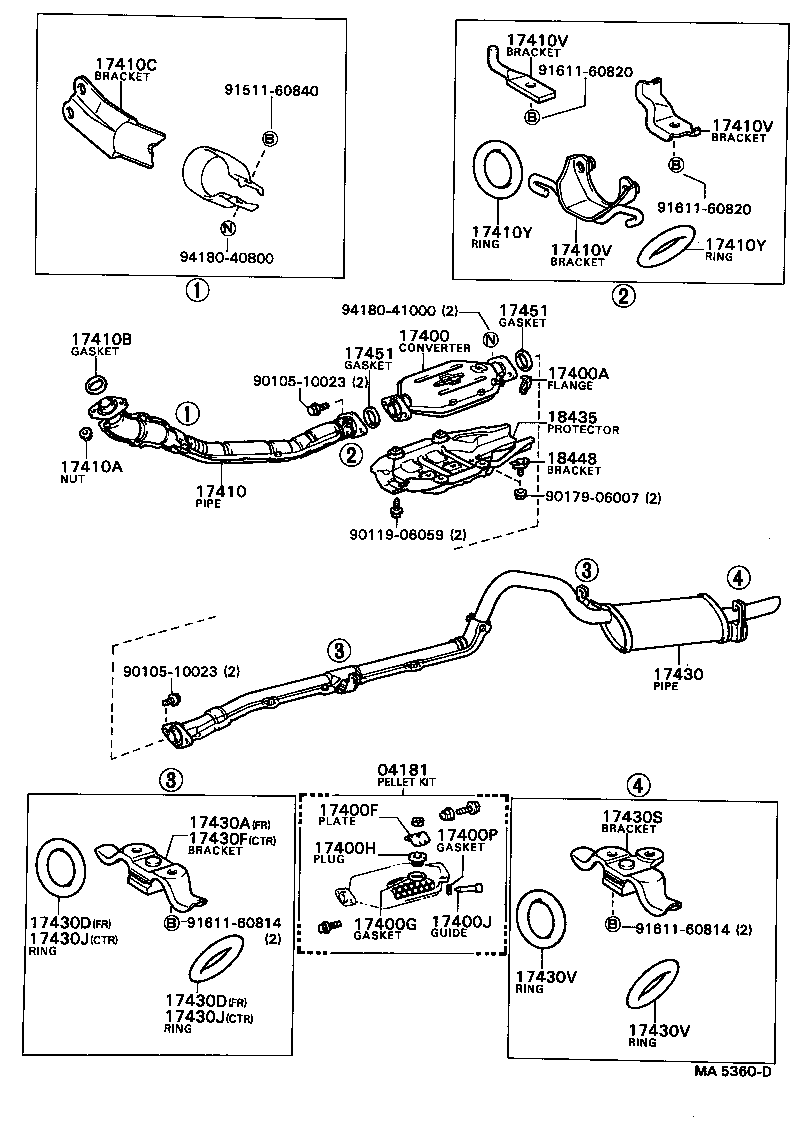 17430-13120 PIPE ASSY, EXHAUST, TAIL product image
