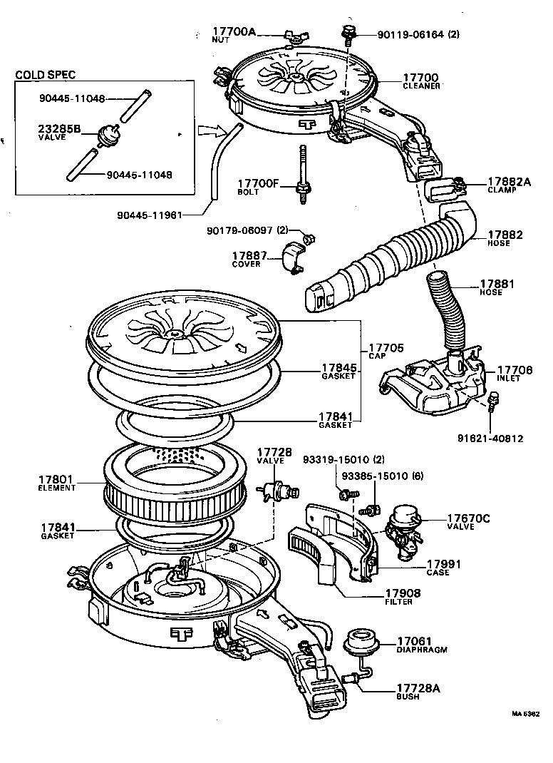 17700-13261 CLEANER ASSY, AIR product image
