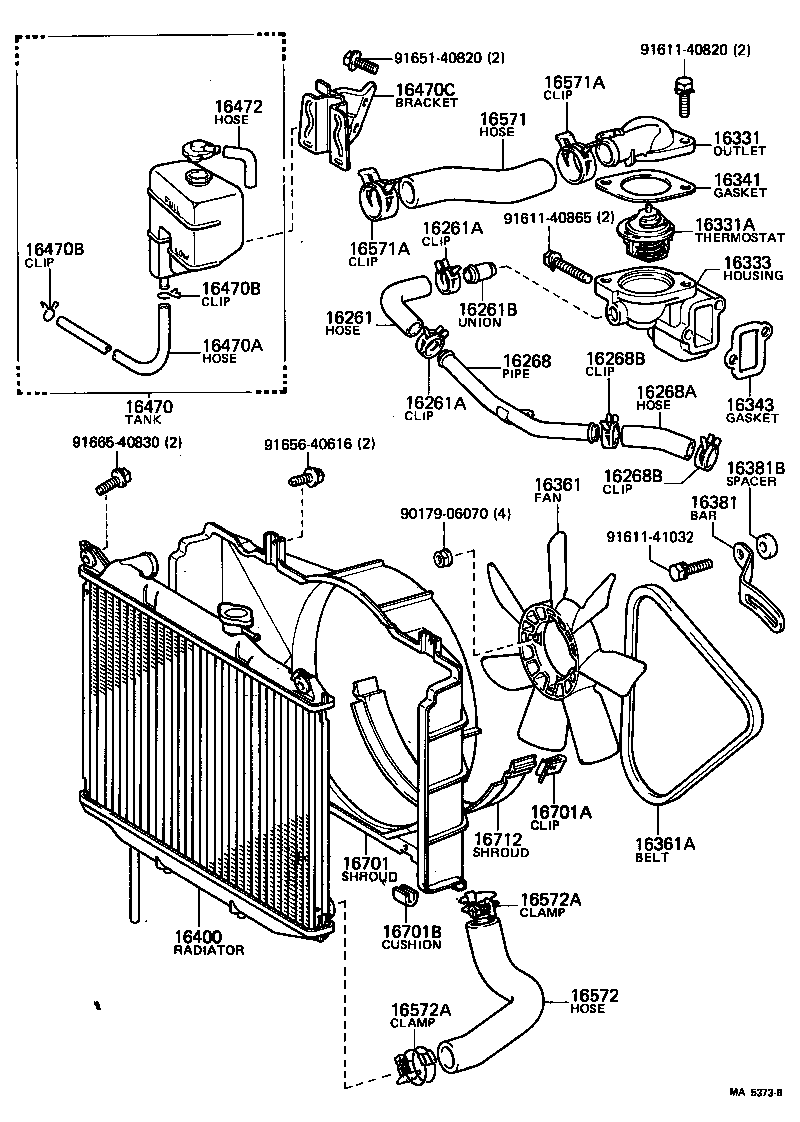 16381-38020 BAR, FAN BELT ADJUSTING product image