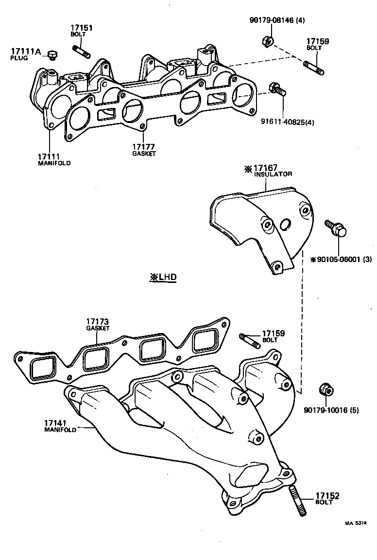 17111-74030 MANIFOLD, INTAKE product image