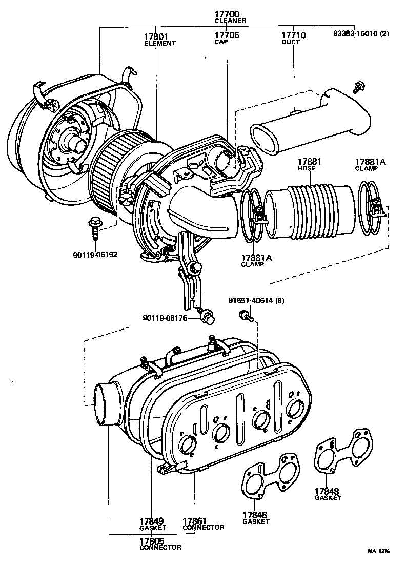 17705-74020 CAP SUB-ASSY, AIR CLEANER product image